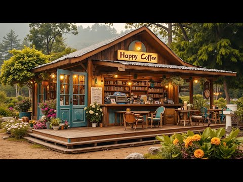 Relaxing Cafe Jazz with Bird Sounds 🎶 Warm Coffee Shop Ambience for Focus & Calm