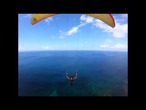 RAW CHASE CAM EMERGENCY LANDING.  The ONLY PARAGLIDER in the CARIBBEAN