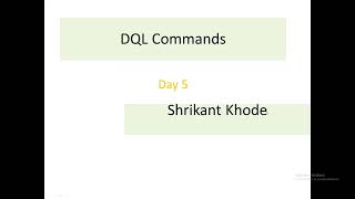 Learn Sql |Day 5|DQL Commands| Sql Journey With Shrikant