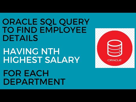 Oracle SQL Query to Find Employee Details Having Nth Highest Salary For Each Department