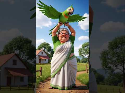 "गुस्से वाली दादी और तोते की धमाकेदार लड़ाई 😂 मजेदार वीडियो | Funny Shorts 2025 #viral #ai #shorts