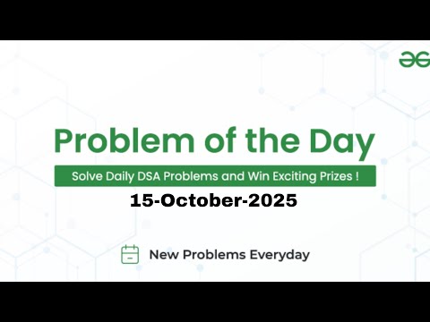 GFG Problem of the Day | 15 Oct 2025 | Python Solution Explained