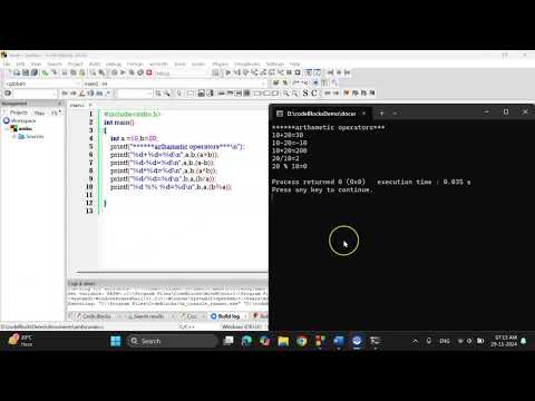 operators in c | in kannada |