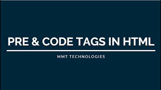 Pre and Code Tags