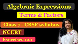 CBSE Math Class 7 Chapter 12 | Algebraic Expressions-Terms & Factors |Exercise 12.1 of NCERT Book