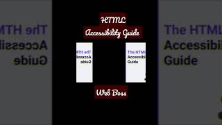 #shorts HTML Accessibility Guide #html5 #html #webboss #guide #htmltutorial #htmlcode #htmlelements