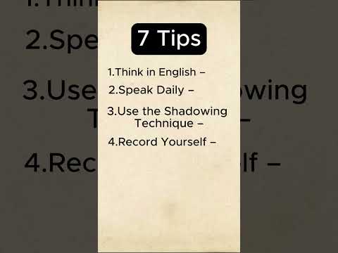 7 Tips to Improve Your English Speaking Fast | #english #learningenglish #shorts