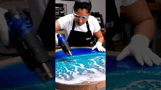 Where would this ocean table fit best in your home? 🧐 #createatable #epoxytable