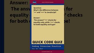 Mastering JavaScript: Quick Code Quiz on Abstract Equality Comparison  #CodeQuiz #JavaScriptEquality