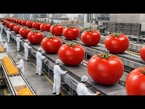 Inside a Tomato Ketchup Factory of the Future:  From Tomatoes to Bottled Ketchup (The Full Process)