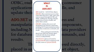 what is ado.net || ado.net introduction  #coding #class #shorts
