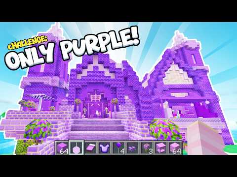 Minecraft BUT I Can Only Build With PURPLE!