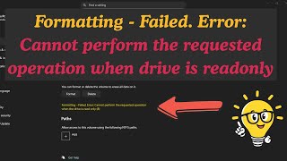 Formatting Failed Fix | Cannot Perform the Requested Operation (Drive Is Read-Only)
