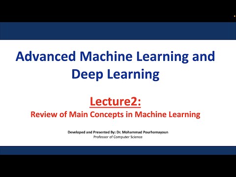 Advanced Machine Learning and Deep Learning - Lecture2: Review of Main Concepts in Machine Learning