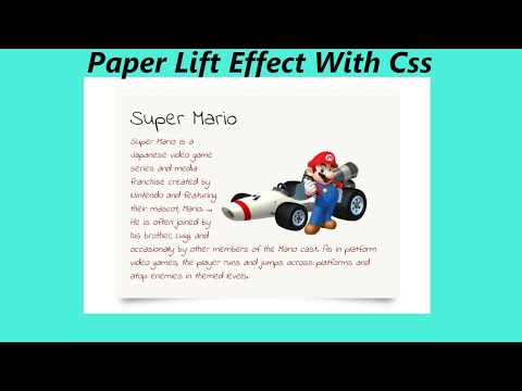 Pure Css Papper Lift Effect. 👍
