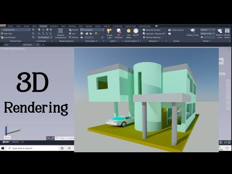 3D Rendering in AutoCAD for beginner.