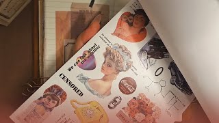 ASMR | journaling| 레트로 느낌으로 빈티지 다꾸하기  | relaxing sounds | scrapbooking | ダイアリー飾り | 빈티지다이어리| 종이소리 수면용