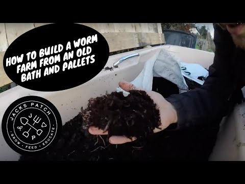 How to Build a Worm Farm from an Old Bath and Pallets! | JACKS PATCH | VLOG 2