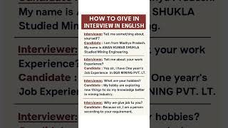 How to Give an Interview in English | Mining Job Interview Tips #InterviewPreparation