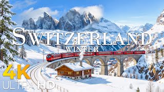 Winter in Switzerland 4K 🎄 Stunning Snowy Alps & Peaceful Cinematic Nature Film