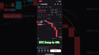 BTC Dump to 49k in 2 hours #btcnews #btcdump
