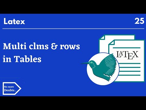 multi column and rows for tables in latex