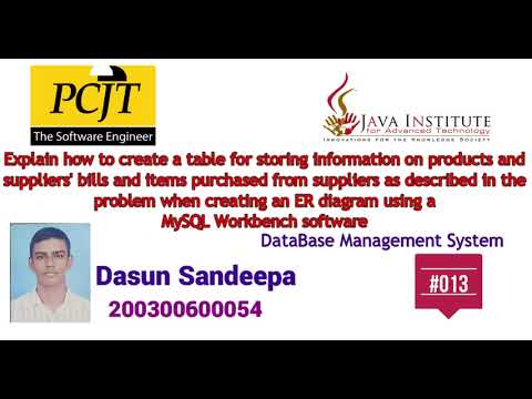DBMS Task 13 : Explain how to create a table for storing information on products and suppliers' bill