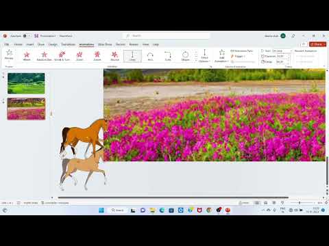 Small animated powerpoint scene to move an animal from one slide to another