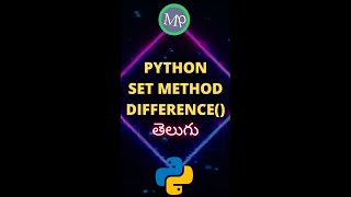 set difference method in python | #shorts #trending #viral #telugu #python #pythonintelugu