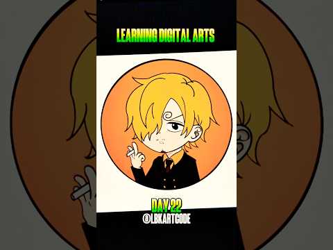 Learning Digital_Day22 #sanji #onepiece #digitalart #shorts #beginner #beginnerartist #procreate