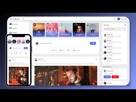 How to Build A complete Responsive Social Media Website Like Facebook in HTML CSS & JavaScript