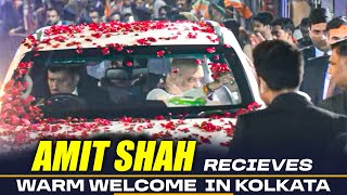Home Minister Amit Shah receives warm welcome at BJP office in Kolkata | West Bengal