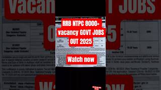 RRB NTPC GOVT JOBS OUT 2025 #governmentjobs #jkjobs2024 #jkpsclatestupdates #jkgovernmentjobs