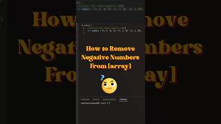 How to remove negative numbers from array #interview #algorithm #javascript #coding #shorts