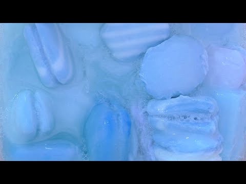 19 pieces АСМР/Soaked Blue Soap 💦💜💎💦 Relaxing sounds of soaking /19 шт Размокшего Сине-Голубого Мыла