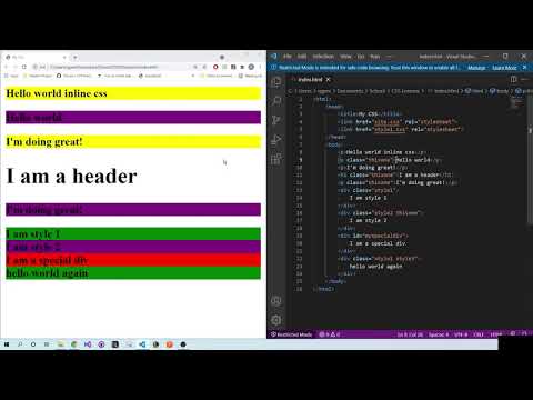 Inline vs Internal vs External CSS Stylesheets and CSS Comments