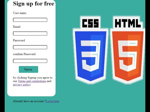 How To Make A Perfect  Signup Page Using CSS/HTML Easy Way!!
