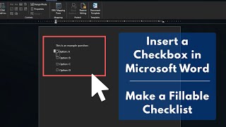 How to Insert a Checkbox in Word / Make a Fillable Checklist (2025 Tutorial)