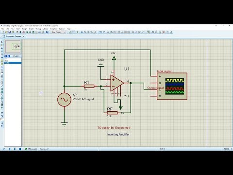 Inverting Amplifier to design on Proteus