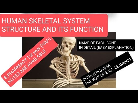 HUMAN SKELETAL SYSTEM STRUCTURE AND ITS FUNCTION | B.PHARMACY | IN HINDI  | NOTES ARE AVAILABLE