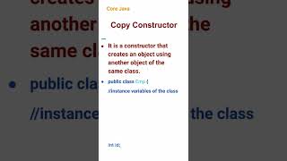 Copy Constructor (47) #corejava
