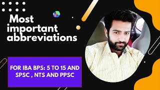 Most important and repeated abbreviations