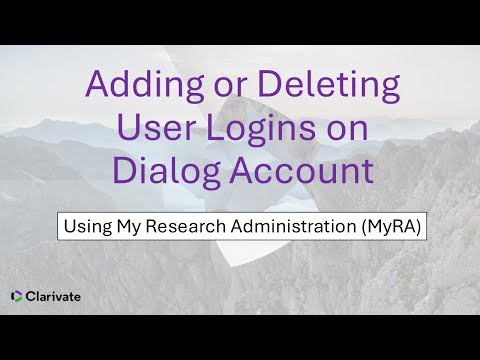 Adding or Deleting User Logins in Dialog (Using MyRA)