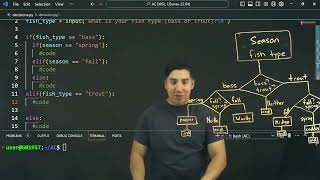 Python if, elif, and else decisions - fishing with Anthony