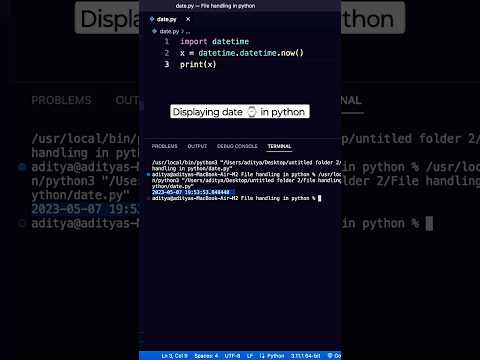 Python Programming : How to display date in python? #python #coding #programming #youtubeshorts
