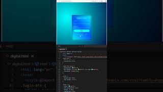 Simple Login Form using HTML & CSSClean UI Design #shorts