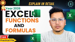 Excel Functions & Formulas for Beginners | Complete Excel Guide in Hindi