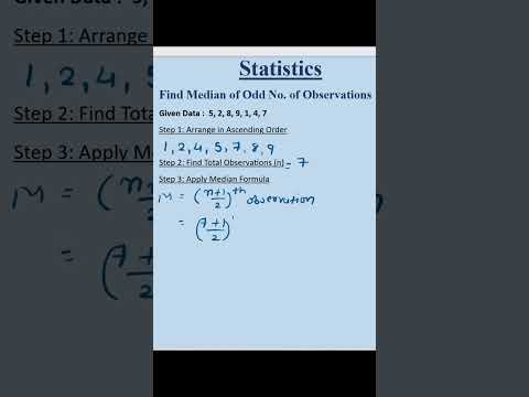 Median | median of odd number of observation #shorts #statistics
