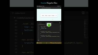 🌐 Animated Navigation Menu Using HTML & CSS #webdevelopment #coding #animation #shorts