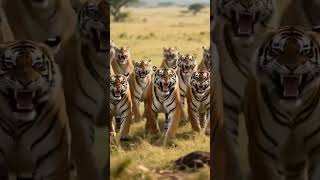 lions and cat Fight. /AI Master/#ai #aimaster #shorts #viral